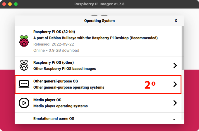 Escolher "Raspberry Pi OS (other)".